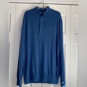 Men's Banana Republic Merino Wool Sweater Lightweight 1/4 Zip Mock Neck Sz XL